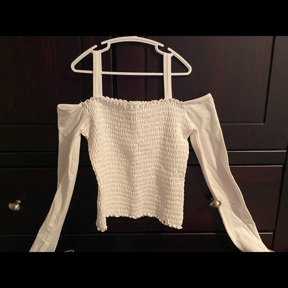 Abercrombie Kids White off the shoulder long sleeve blouse